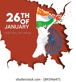 Indian Republic day vector,  26 January background illustration.