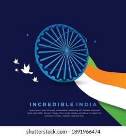 Indian Republic day vector,  26 January background illustration.