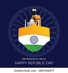 Indian Republic day vector,  26 January background illustration.
