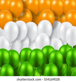 Indian Republic Day vector background with balloons national flag colors
