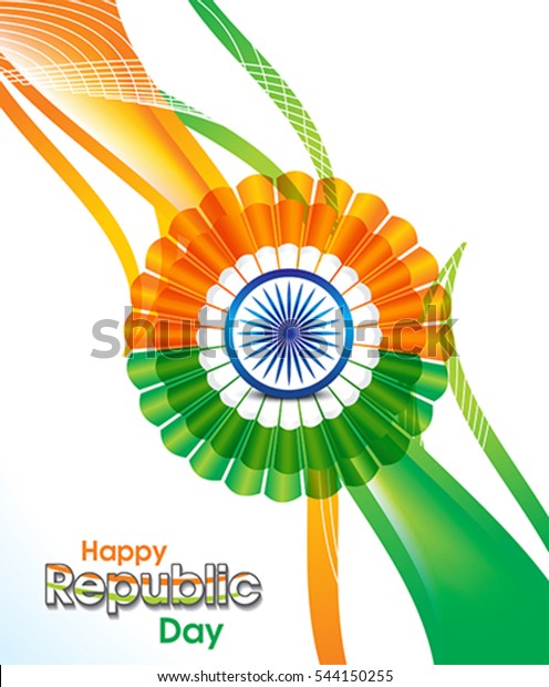 Indian Republic Day Wave Abstract Background Stock Vector Royalty Free