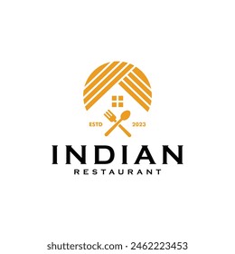 indian restaurant vector logo. white background