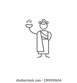 Indian restaurant, waitress icon. Element of restaurant icon. Thin line icon for website design and development, app development. Premium icon