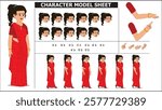 Indian Rich Woman Sprite Sheet | Rigged 2D Character with Lip Sync, Walk Cycle, Eye Blink, Eyebrow Expressions, and Hand Sync | Ready-to-Use for Animation