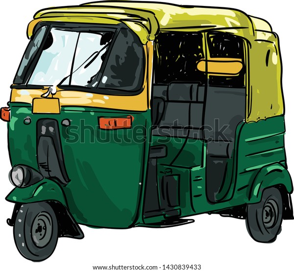 Indian Rickshaw Vector Expandable Editable Stock Vector (Royalty Free ...