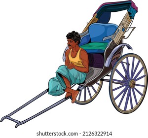 Indian Rickshaw vector illustration in
flat colors