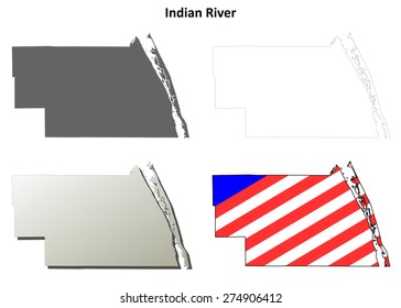 Indian River County (Florida) outline map set