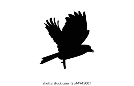 Indian Roller Silhouette Design  And Vector Illustration. 