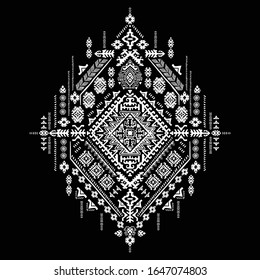 Indian rug paisley ornament pattern. Ethnic Mandala towel, yoga mat. Vector Henna tattoo style. Can be used for textile, greeting business card background, phone case print