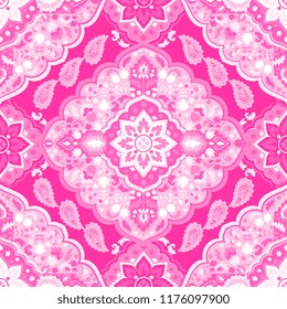 Indian rug tribal ornament pattern. Aztec towel, yoga mat. Vector Henna tattoo style. Can be used for textile, greeting business card background, phone case print
