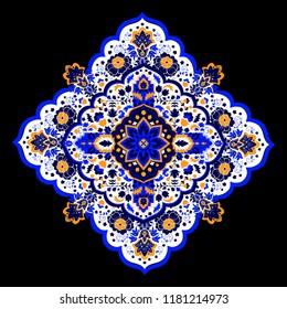 Indian rug tribal ornament pattern. Aztec towel, yoga mat. Vector Henna tattoo style. Can be used for textile, greeting business card background, phone case print