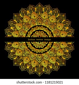 Indian rug tribal ornament pattern. Aztec towel, yoga mat. Vector Henna tattoo style. Can be used for textile, greeting business card background, phone case print

