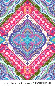 Indian rug tribal ornament pattern. Aztec towel, yoga mat. Vector lace Henna tattoo style. Can be used for textile, greeting business card background, phone case print