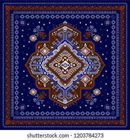 Indian rug tribal ornament pattern. Aztec towel, yoga mat. Vector lace Henna tattoo style. Can be used for textile, greeting business card background, phone case print