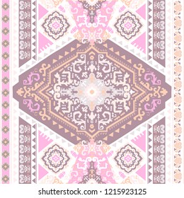 Indian rug tribal ornament pattern. Aztec towel, yoga mat. Vector lace Henna tattoo style. Can be used for textile, greeting business card background, phone case print