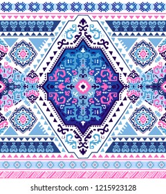 Indian rug tribal ornament pattern. Aztec towel, yoga mat. Vector lace Henna tattoo style. Can be used for textile, greeting business card background, phone case print