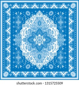 Indian rug tribal ornament pattern. Aztec towel, yoga mat. Vector lace Henna tattoo style. Can be used for textile, greeting business card background, phone case print