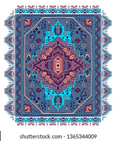 Indian rug tribal ornament pattern. Aztec towel, yoga mat. Vector Henna tattoo style. Can be used for textile, greeting business card background, phone case print