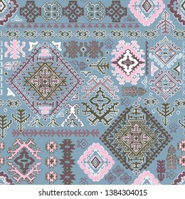 Indian rug tribal ornament pattern. Aztec towel, yoga mat. Vector Henna tattoo style. Can be used for textile, greeting business card background, phone case print