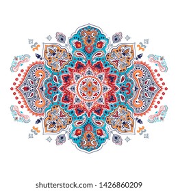 Indian rug tribal ornament pattern. Aztec towel, yoga mat. Vector Henna tattoo style. Can be used for textile, greeting business card background, phone case print