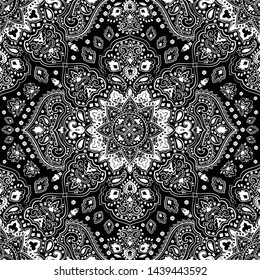 Indian rug tribal ornament pattern. Aztec towel, yoga mat. Vector Henna tattoo style. Can be used for textile, greeting business card background, phone case print