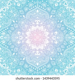 Indian rug tribal ornament pattern. Aztec towel, yoga mat. Vector Henna tattoo style. Can be used for textile, greeting business card background, phone case print
