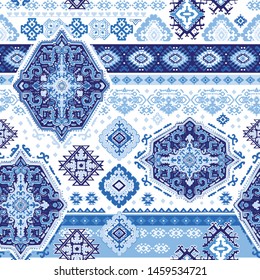 Indian rug tribal ornament pattern. Aztec towel, yoga mat. Vector Henna tattoo style. Can be used for textile, greeting business card background, phone case print
