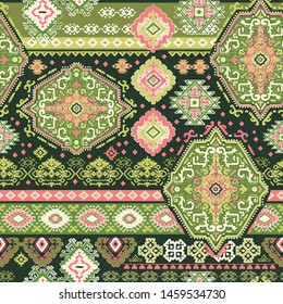 Indian rug tribal ornament pattern. Aztec towel, yoga mat. Vector Henna tattoo style. Can be used for textile, greeting business card background, phone case print