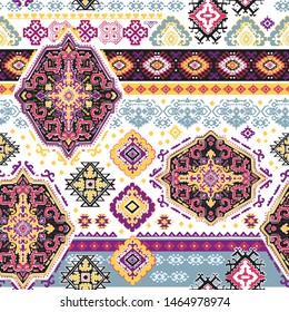 Indian rug tribal ornament pattern. Aztec towel, yoga mat. Vector Henna tattoo style. Can be used for textile, greeting business card background, phone case print
