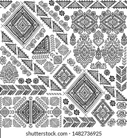 Indian rug tribal ornament pattern. Aztec towel, yoga mat. Vector Henna tattoo style. Can be used for textile, greeting business card background, phone case print