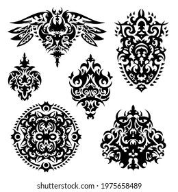 Indian rug tribal ornament pattern. Aztec towel, yoga mat. Vector Henna tattoo style. Can be used for textile, greeting business card background, phone case print