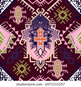 Indian rug tribal ornament pattern. Aztec towel, yoga mat. Vector Henna tattoo style. Can be used for textile, greeting business card background, phone case print