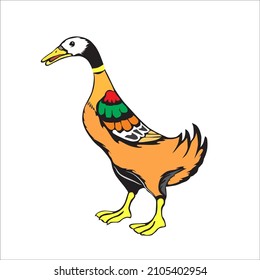 Indian Runner duck in cartoon style. Vector illustration on a white background.
duck svg