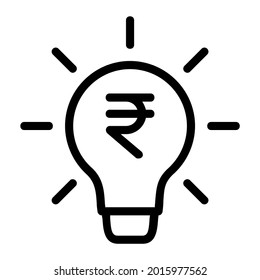 Indian Rupee Business Idea Icon