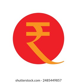 Indian rupee calligraphy icon logo vector