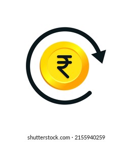 Indian rupee cashback. Vector illustration