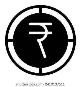 Icono de moneda de rupia india Icono gráfico de ilustración de estilo sólido plano para web, UI y App diseño móvil aislado en fondo blanco