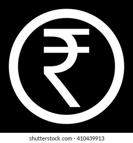 Indian Rupee Coin icon vector symbol sign button black white INR Money
