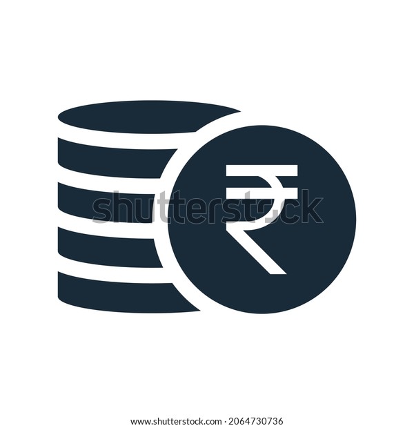 Indian Rupee Coin Stack Icon Money Stock Vector (Royalty Free ...