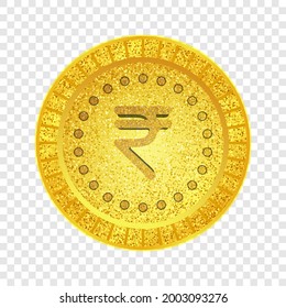 Indian Rupee Coin Symbol On Isolated Stock Vector (Royalty Free ...