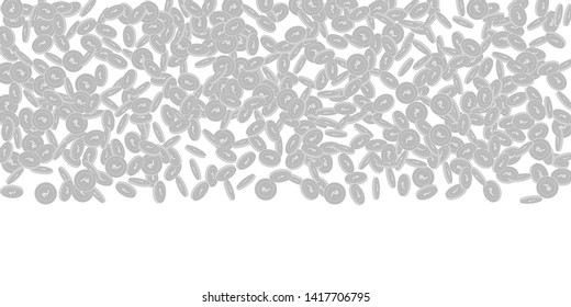 Indian rupee coins falling. Scattered black and white INR small coins. Jackpot or success concept. Ravishing wide top gradient vector illustration.