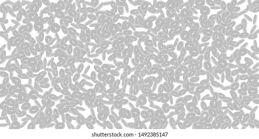 Indian rupee coins falling. Scattered black and white INR small coins. Jackpot or success concept. Pleasing wide scatter vector illustration.