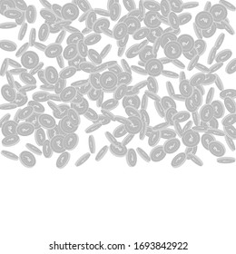 Indian rupee coins falling. Scattered black and white INR small coins. Jackpot or success concept. Valuable top gradient square vector illustration.