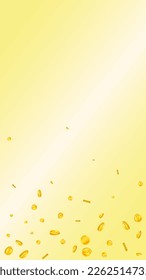 Indian rupee coins falling. Scattered gold INR coins. India money. Jackpot wealth or success concept. Vector illustration.