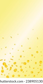 Indian rupee coins falling. Scattered gold INR coins. India money. Great business success concept. Vector illustration.