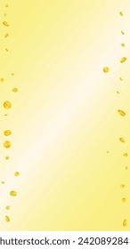 Indian rupee coins falling. Scattered gold INR coins. India money. Great business success concept. Vector illustration.