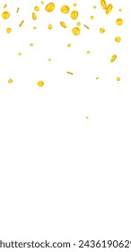 Indian rupee coins falling. Scattered gold INR coins. India money. Jackpot wealth or success concept. Vector illustration.