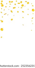 Indian rupee coins falling. Scattered gold INR coins. India money. Global financial crisis concept. Vector illustration.