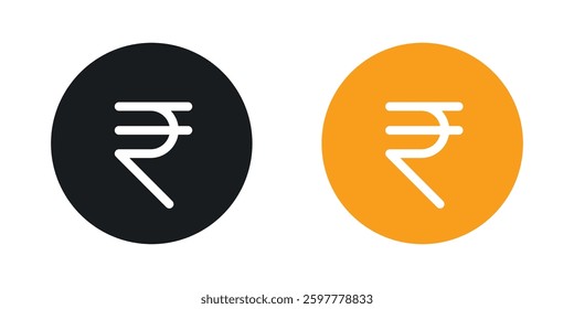 Indian rupee colored icon set. Stock Vector