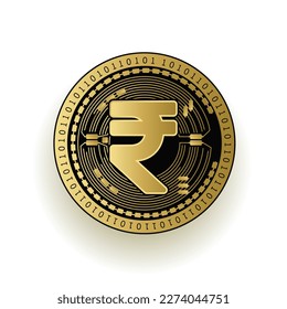 Indian rupee currency coin template